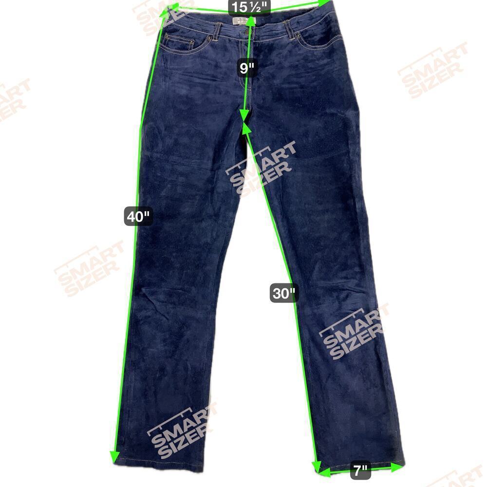 Isaac Mizrahi for Target Navy Blue Suede Leather Jeans Pants Size 4 - Picture 3 of 12